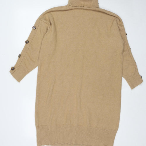 Wallis Womens Beige Roll Neck Viscose Pullover Jumper Size L