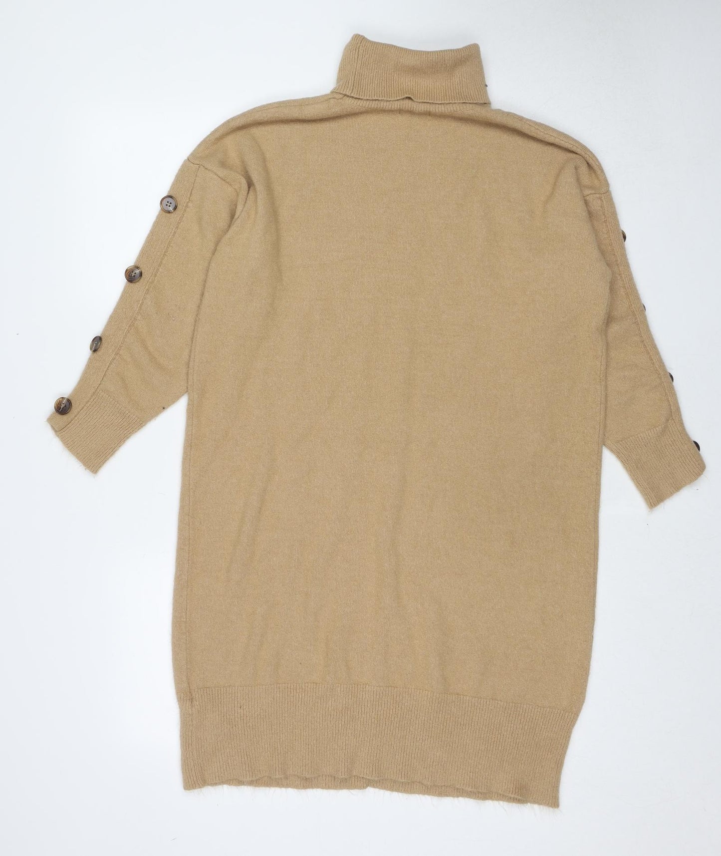 Wallis Womens Beige Roll Neck Viscose Pullover Jumper Size L