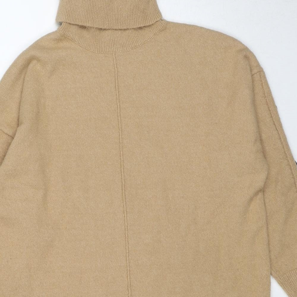 Wallis Womens Beige Roll Neck Viscose Pullover Jumper Size L