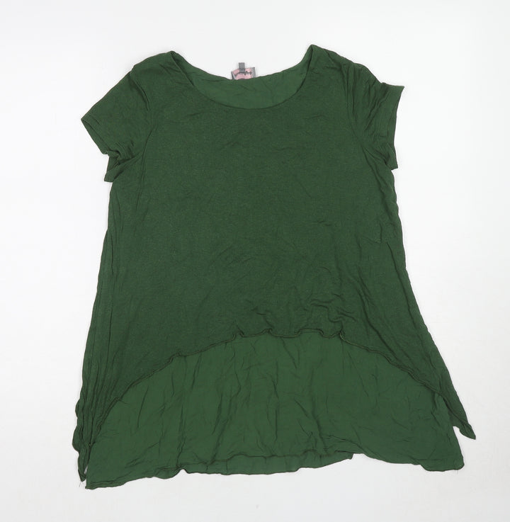 Phase Eight Womens Green Polyester Basic T-Shirt Size 8 Boat Neck - Layered