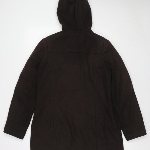 La Redoute Womens Brown Overcoat Coat Size 12 Zip