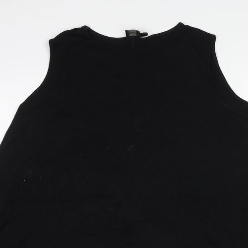ASOS Womens Black Viscose Trapeze & Swing Size 16 Boat Neck Pullover