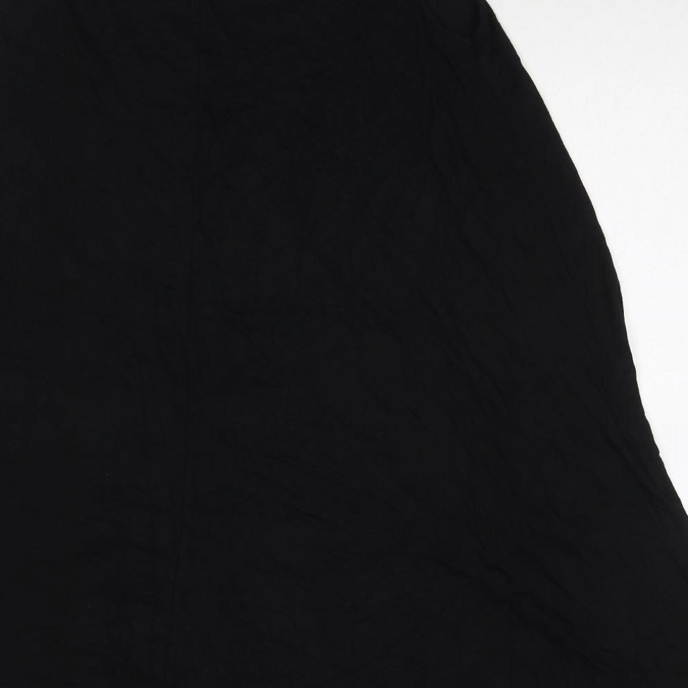 ASOS Womens Black Viscose Trapeze & Swing Size 16 Boat Neck Pullover