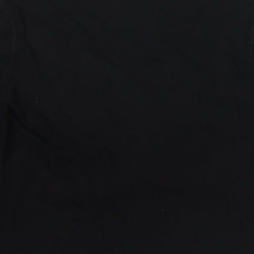 Linea Womens Black Viscose Basic Blouse Size L Scoop Neck - Mock Cardigan Top