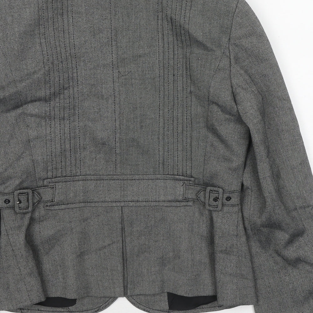 Ann Taylor Womens Grey Polyester Jacket Blazer Size XS