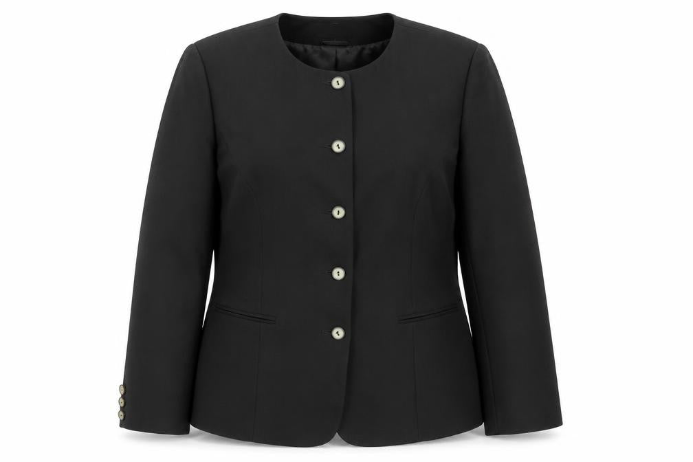 Front view of Mackays Green Jacket Blazer, size 16, Button