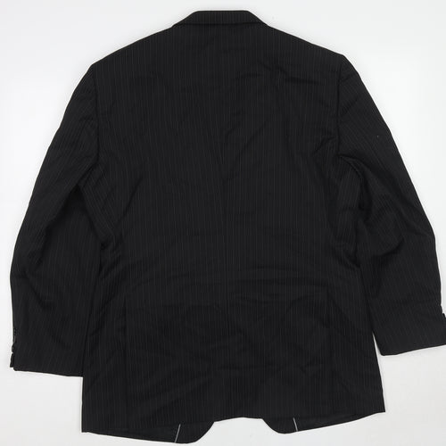 NEXT Mens Black Striped Polyester Jacket Suit Jacket Size 44 Regular