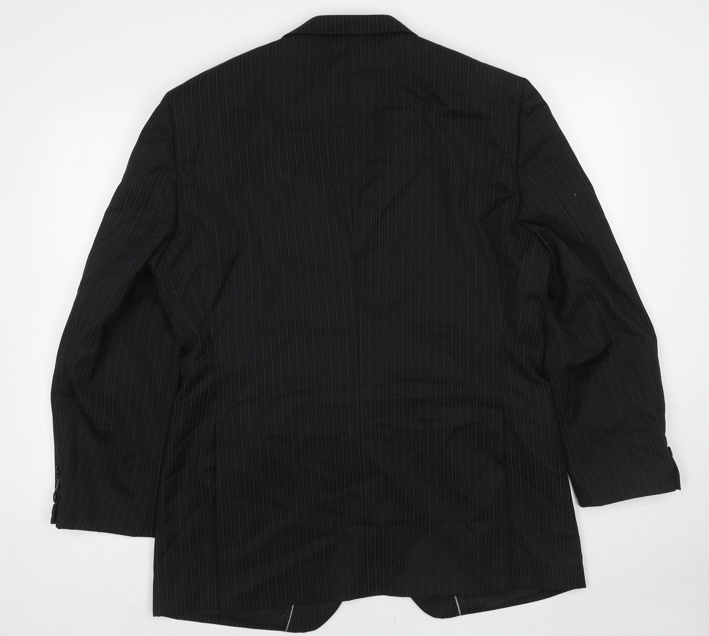 NEXT Mens Black Striped Polyester Jacket Suit Jacket Size 44 Regular
