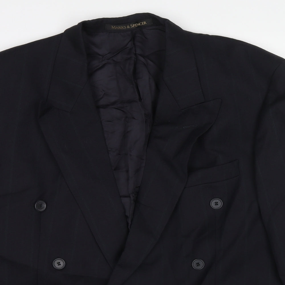 Marks and Spencer Mens Blue Wool Jacket Suit Jacket Size 40 Regular