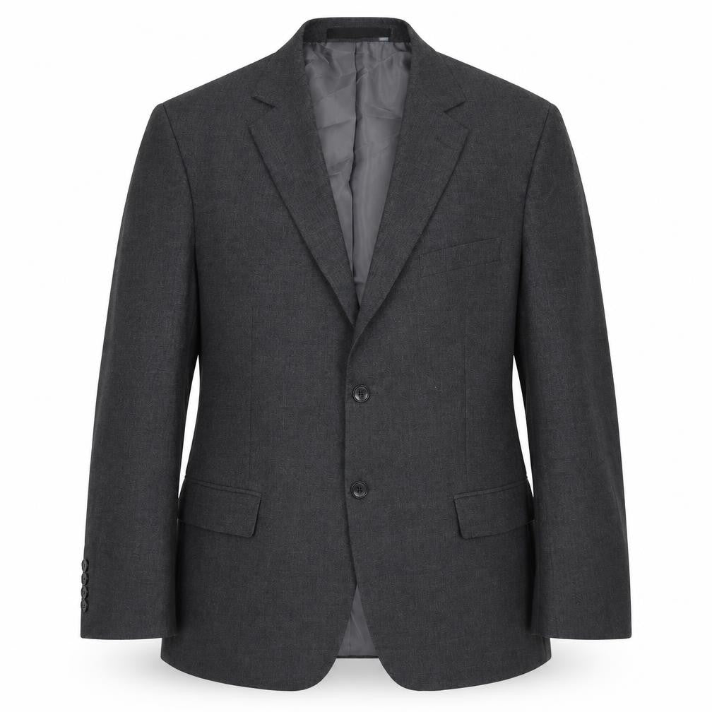 Front view of Marks & Spencer men’s grey polyester jacket suit jacket, size 42, regular
