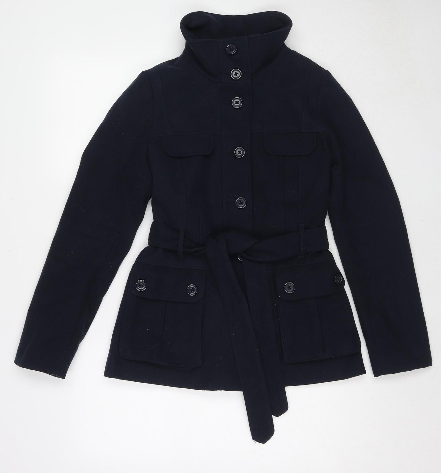 H&M Womens Blue Jacket Size 12 Button