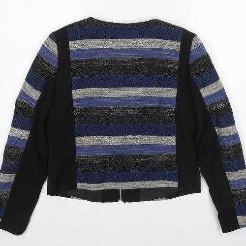 H&M Womens Multicoloured Striped Jacket Size 10 Zip