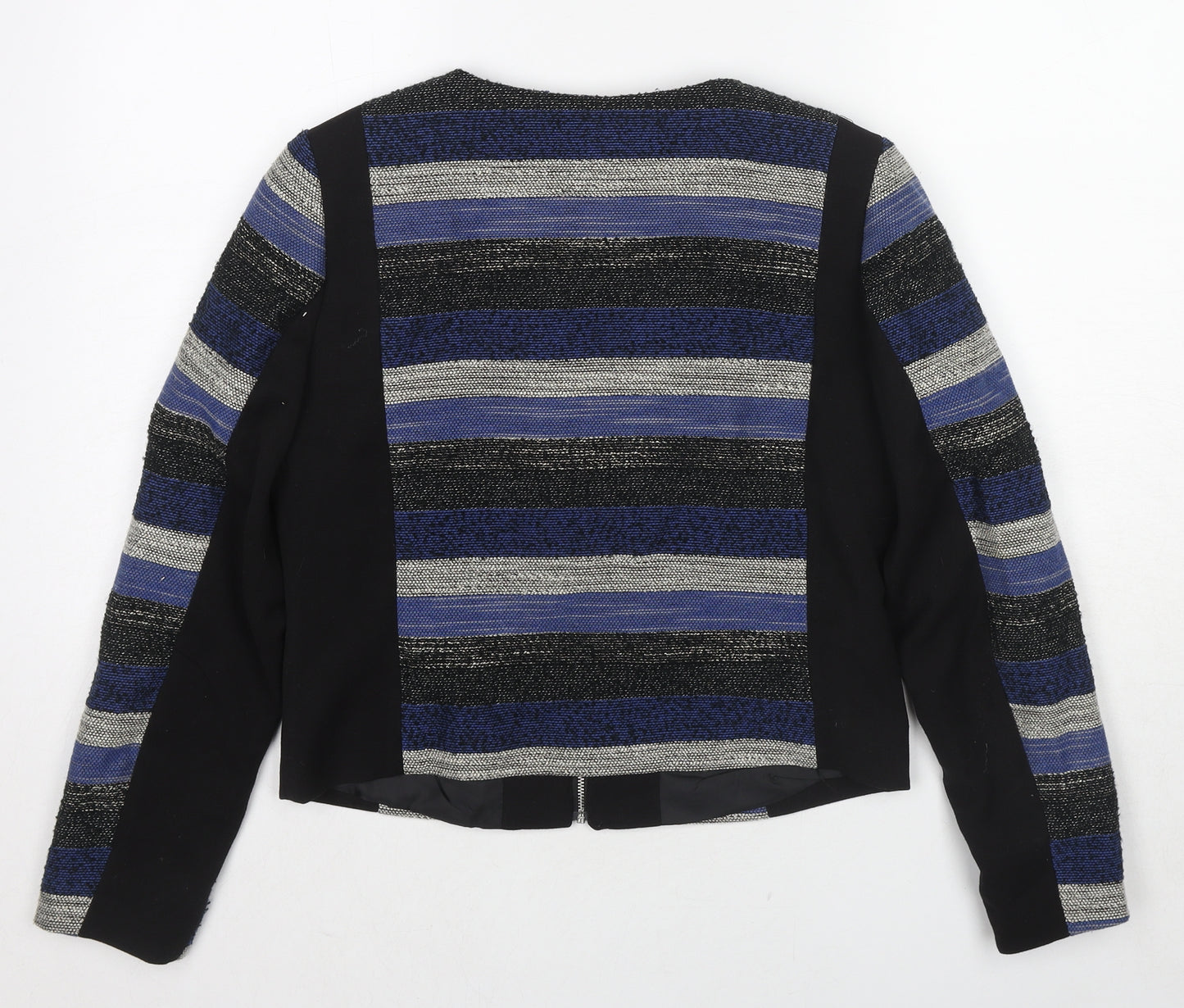 H&M Womens Multicoloured Striped Jacket Size 10 Zip