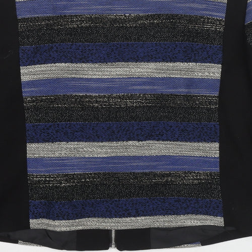 H&M Womens Multicoloured Striped Jacket Size 10 Zip