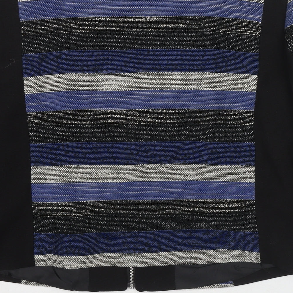 H&M Womens Multicoloured Striped Jacket Size 10 Zip