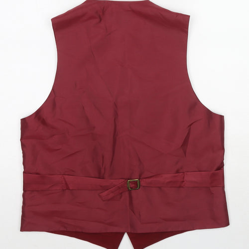 Chatsworth Mens Red Cotton Jacket Suit Waistcoat Size S Regular