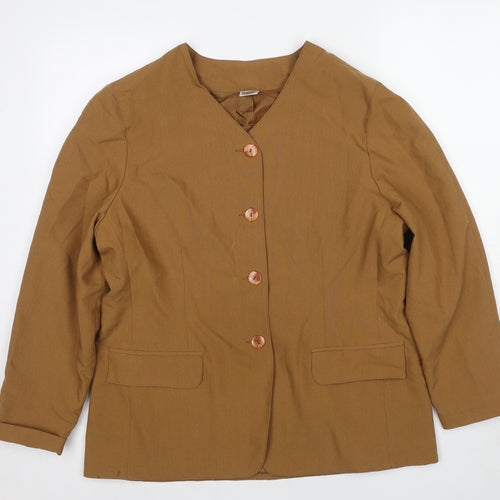 Classics Plus Womens Beige Jacket Blazer Size 18 Button
