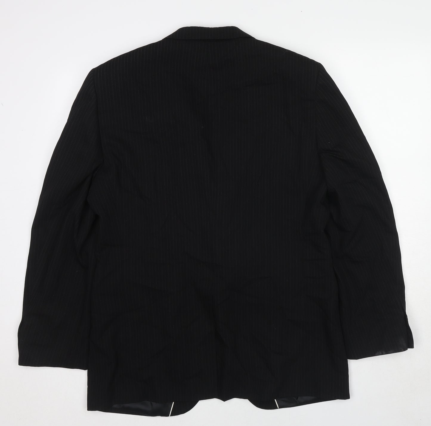 River Island Mens Black Striped Polyester Jacket Suit Jacket Size 42 Regular