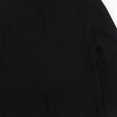 River Island Mens Black Striped Polyester Jacket Suit Jacket Size 42 Regular