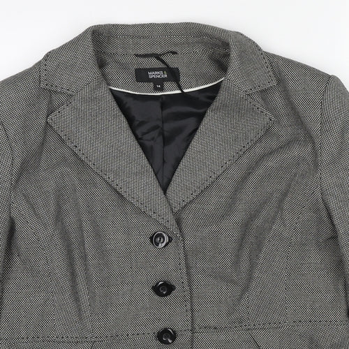 Marks and Spencer Womens Grey Polyester Jacket Suit Jacket Size 14