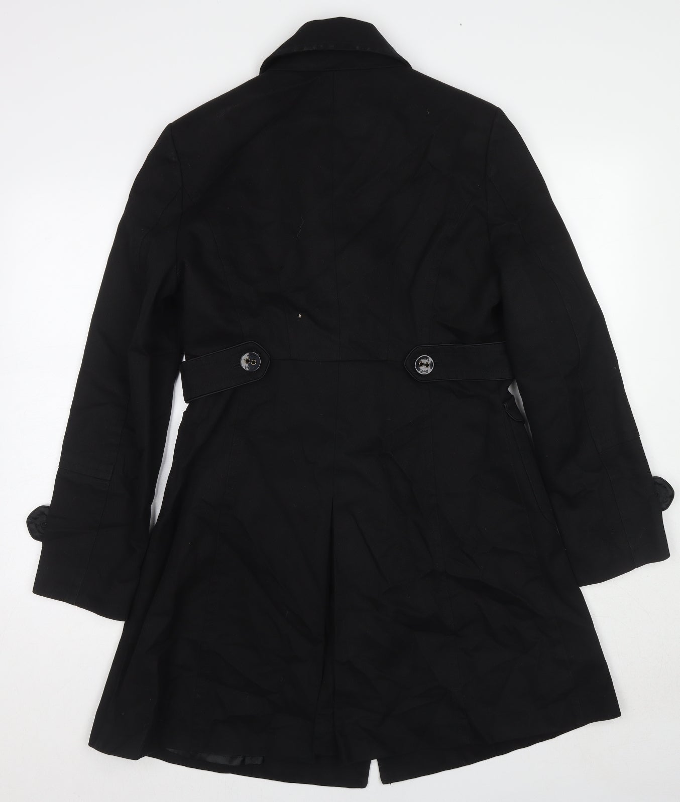 Mexx Womens Black Pea Coat Coat Size 10 Button