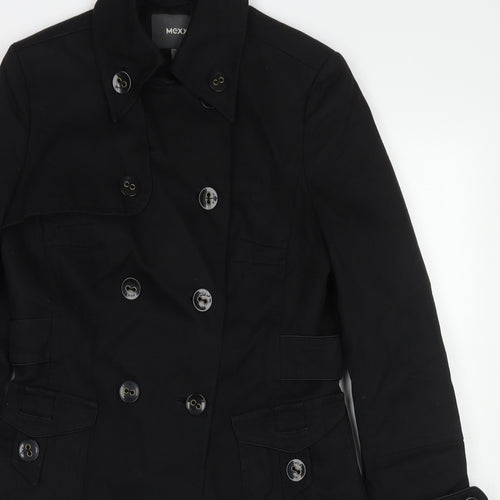 Mexx Womens Black Pea Coat Coat Size 10 Button
