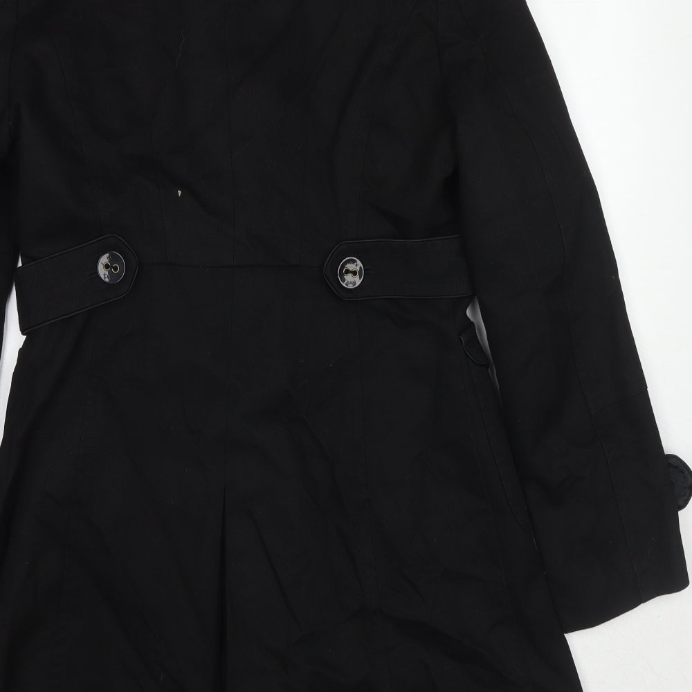 Mexx Womens Black Pea Coat Coat Size 10 Button