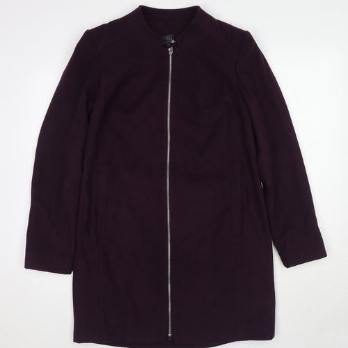 Marks and Spencer Womens Purple Overcoat Coat Size 10 Zip