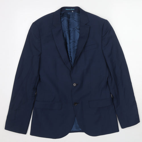 Marks and Spencer Mens Blue Polyester Jacket Suit Jacket Size 38 Regular