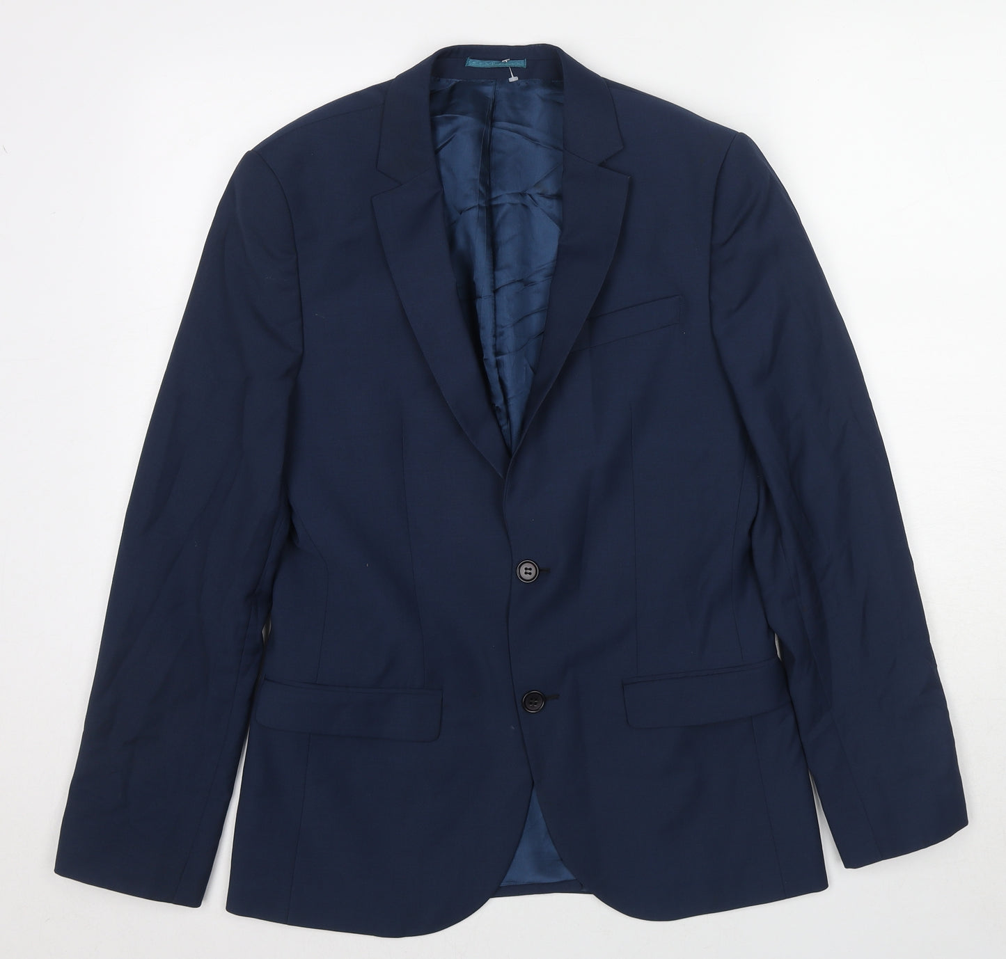 Marks and Spencer Mens Blue Polyester Jacket Suit Jacket Size 38 Regular