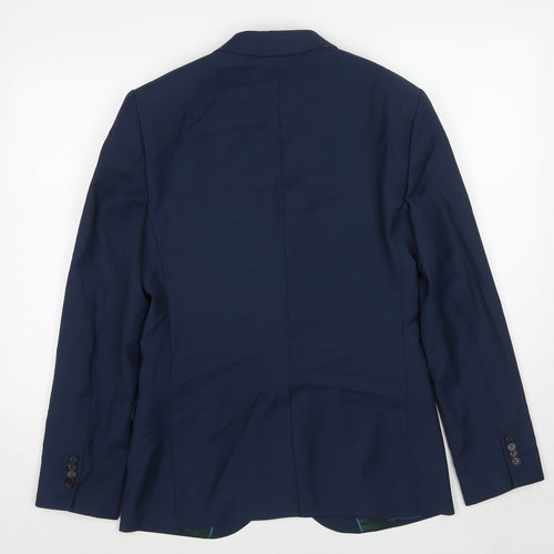 Marks and Spencer Mens Blue Polyester Jacket Suit Jacket Size 38 Regular