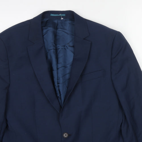 Marks and Spencer Mens Blue Polyester Jacket Suit Jacket Size 38 Regular