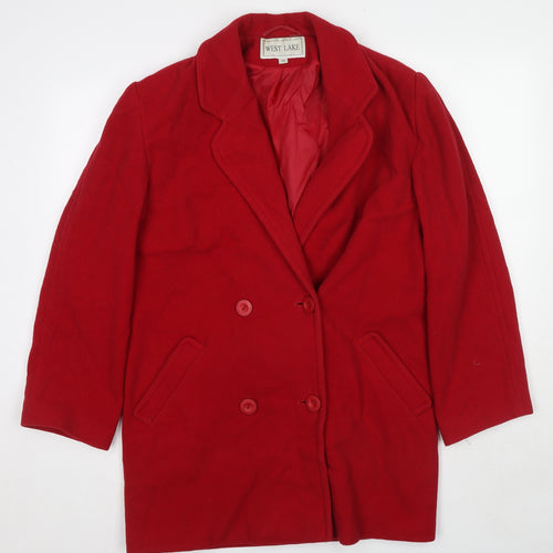 West Lake Womens Red Overcoat Coat Size 10 Button