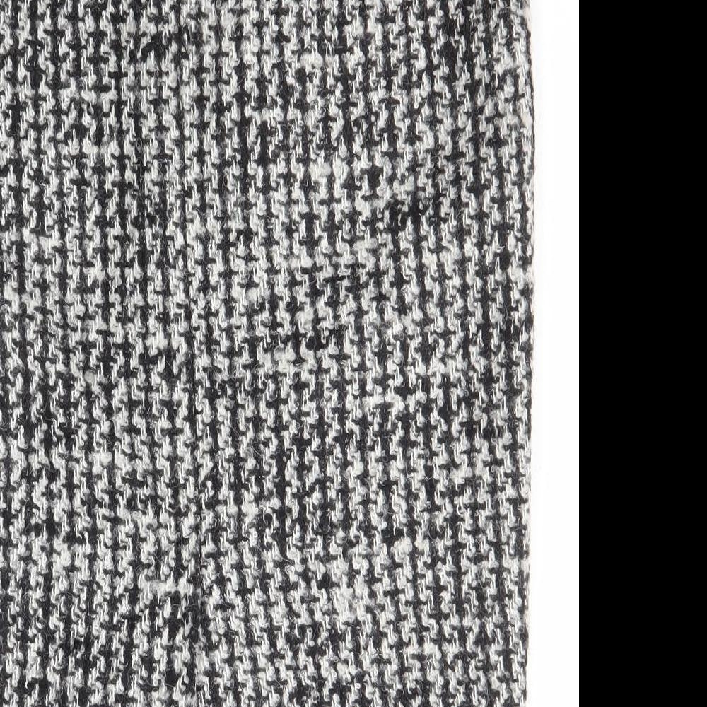 Marks and Spencer Womens Black Geometric Wool Straight & Pencil Skirt Size 10 Zip