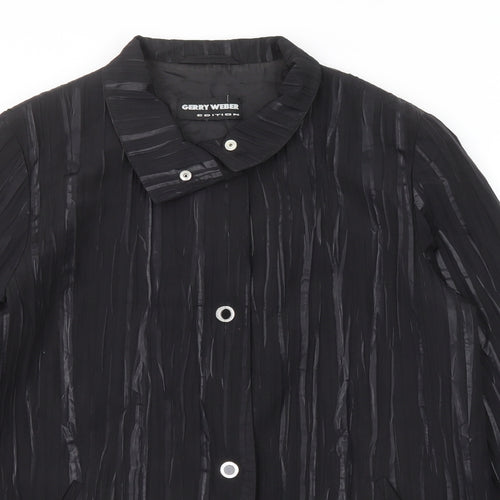 Gerry Weber Womens Black Geometric Jacket Size 12 Button