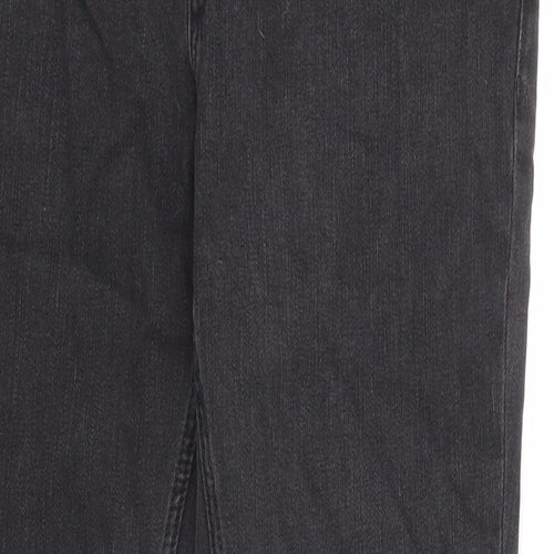 River Island Mens Black Cotton Skinny Jeans Size 30 in L30 in Regular Zip