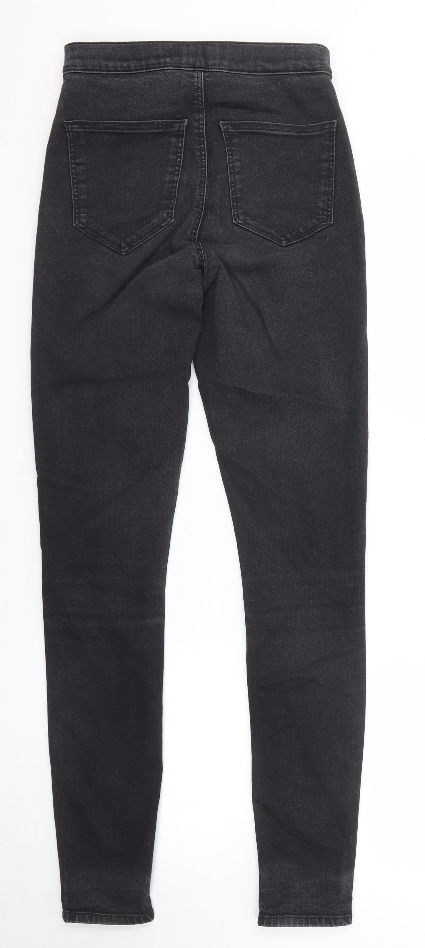 Topshop Womens Black Cotton Skinny Jeans Size 30 in L34 in Regular Zip