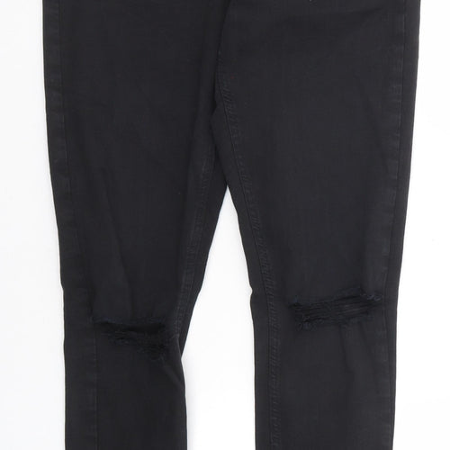 Topshop Womens Black Cotton Skinny Jeans Size 30 in L34 in Regular Zip