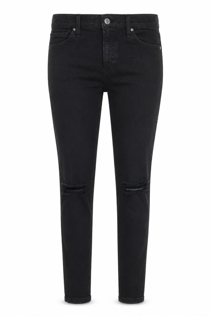 Topshop Womens Black Cotton Skinny Jeans Size 30 in L34 in Regular Zip