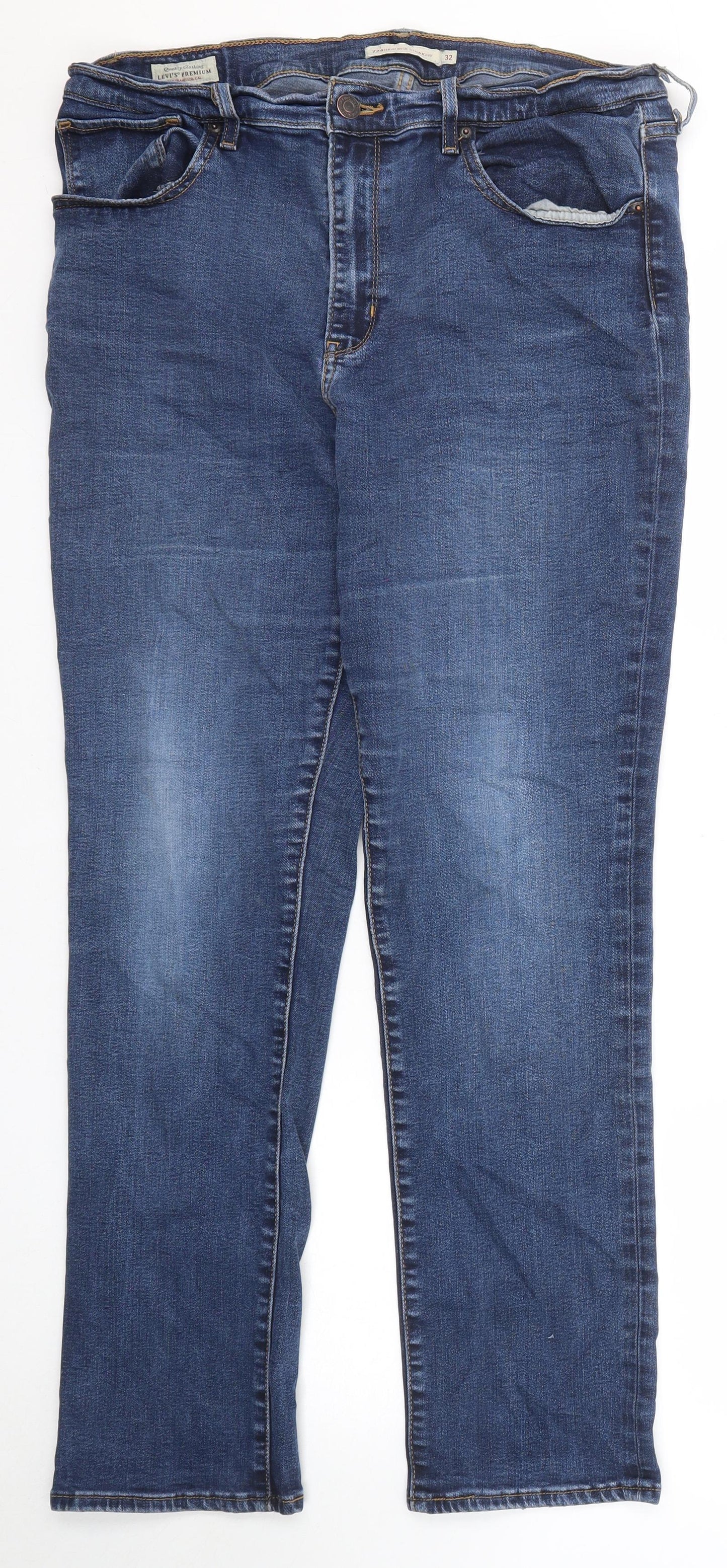Levi's Womens Blue Cotton Skinny Jeans Size 32 in L30 in Regular Zip