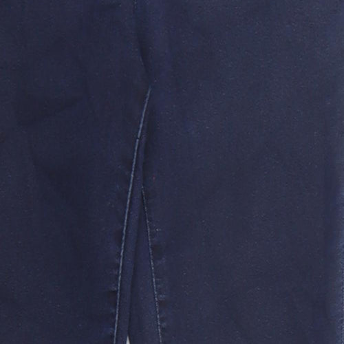 Marks and Spencer Womens Blue Cotton Skinny Jeans Size 10 Regular Zip - Short Leg
