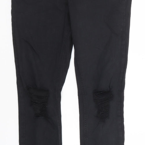 Topshop Womens Black Cotton Skinny Jeans Size 30 in L34 in Regular Zip