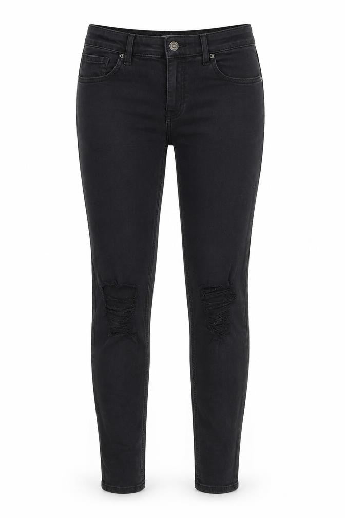 Topshop Womens Black Cotton Skinny Jeans Size 30 in L34 in Regular Zip