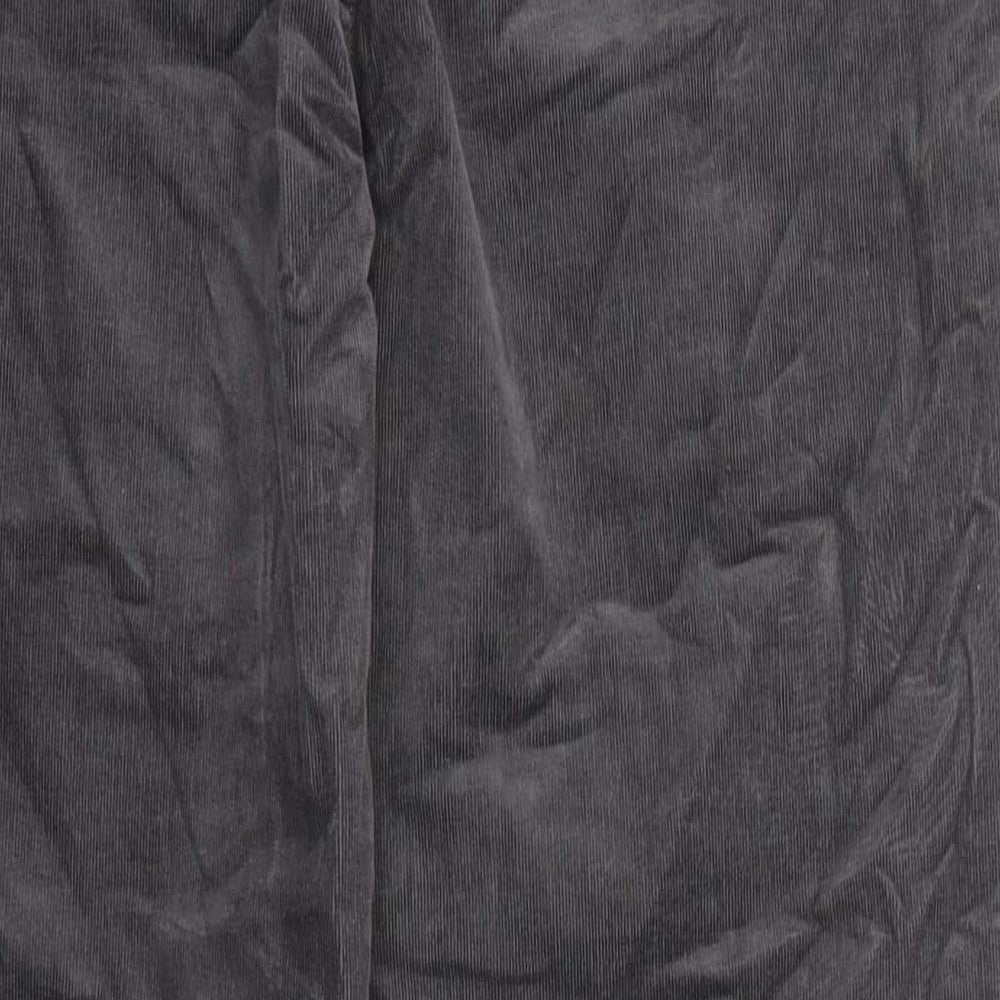 Marks and Spencer Womens Grey Cotton Trousers Size 16 Regular Zip
