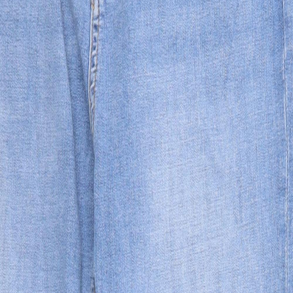 Per Una Womens Blue Cotton Mom Jeans Size 14 Regular Zip - Short Leg