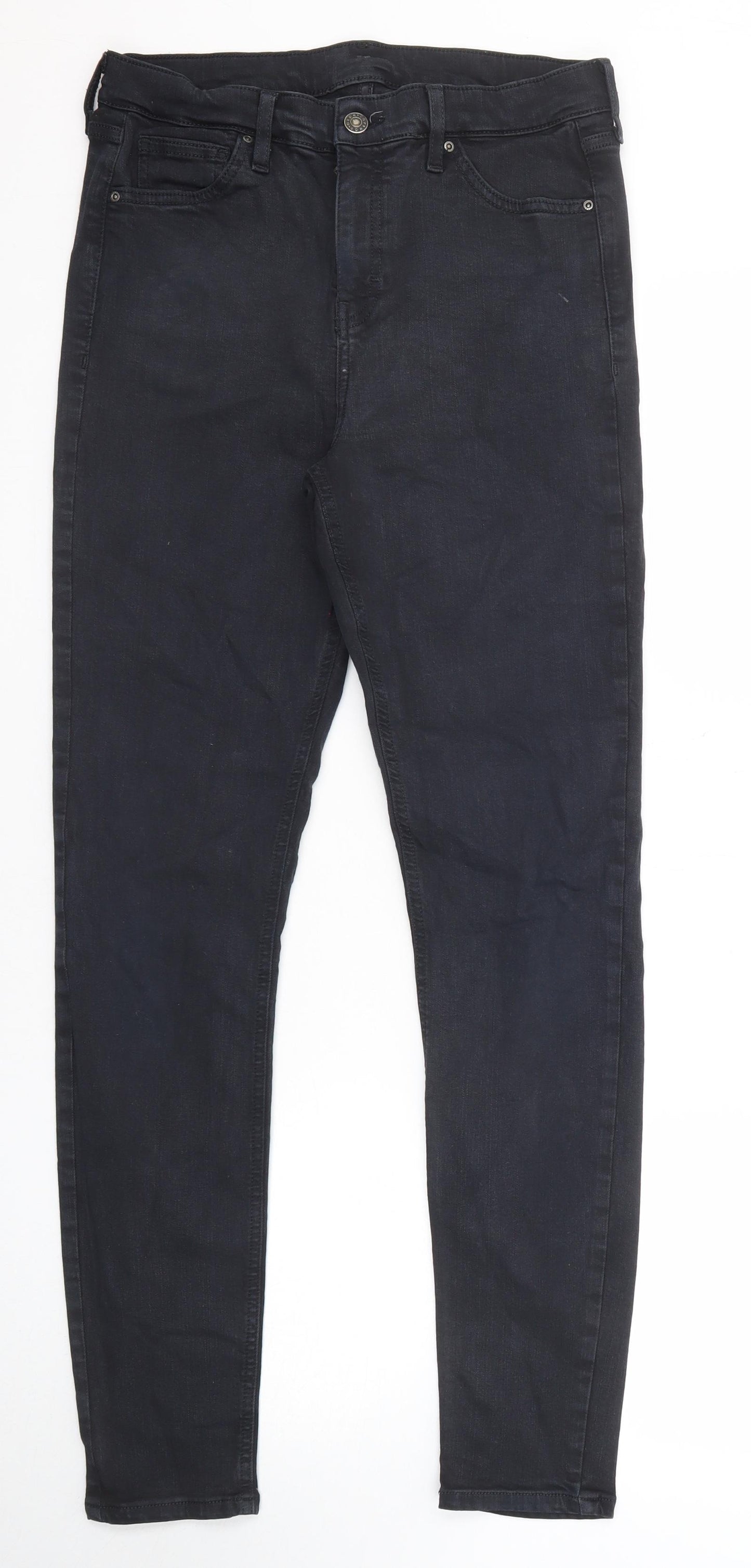 Topshop Womens Black Cotton Skinny Jeans Size 30 in L34 in Regular Zip