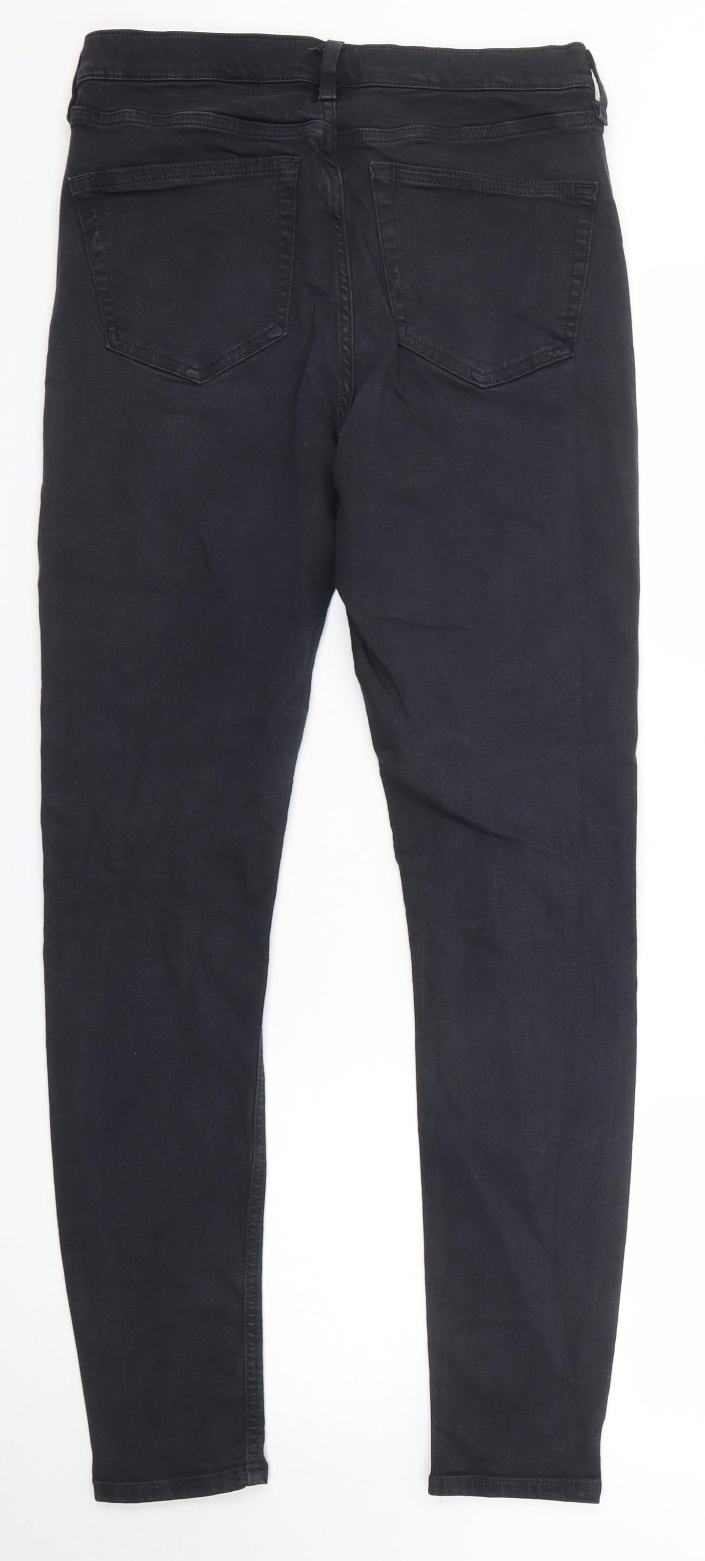 Topshop Womens Black Cotton Skinny Jeans Size 30 in L34 in Regular Zip