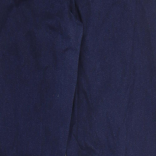 Marks and Spencer Womens Blue Cotton Straight Jeans Size 18 Slim Zip - Short Leg