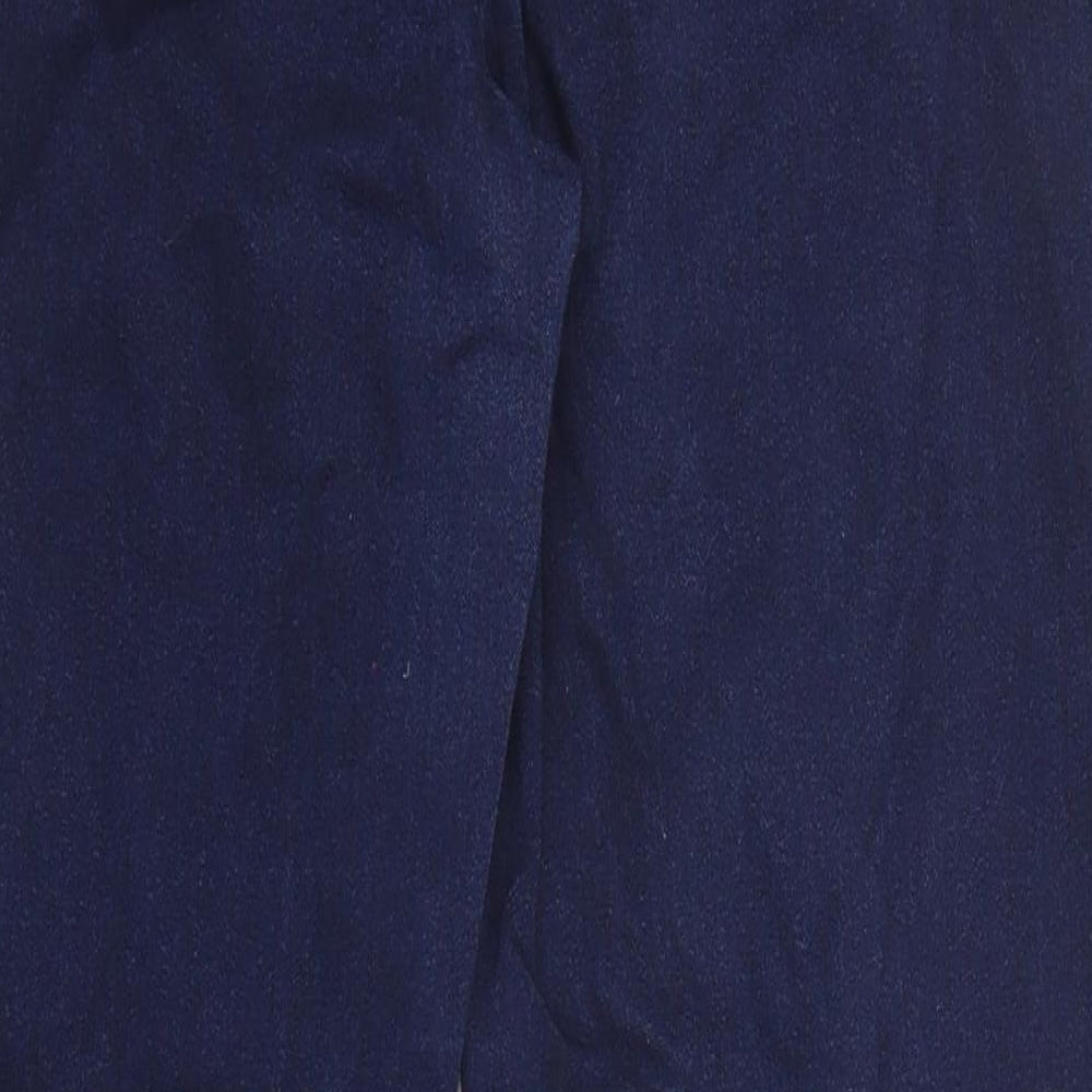 Marks and Spencer Womens Blue Cotton Straight Jeans Size 18 Slim Zip - Short Leg