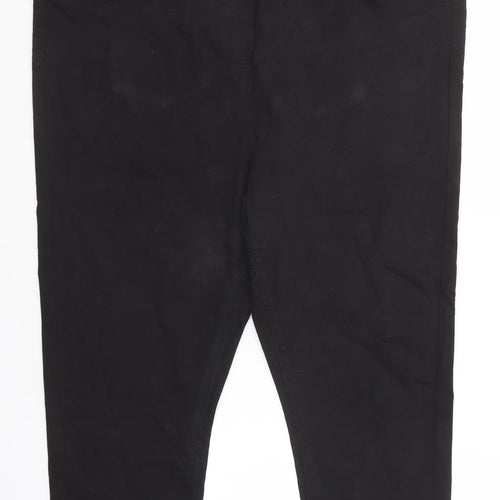 Simply Be Womens Black Cotton Jegging Jeans Size 22 Regular Zip - Cropped
